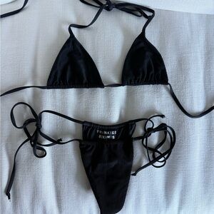 Frankie's Bikinis Classic Black Ribbed Bikini
